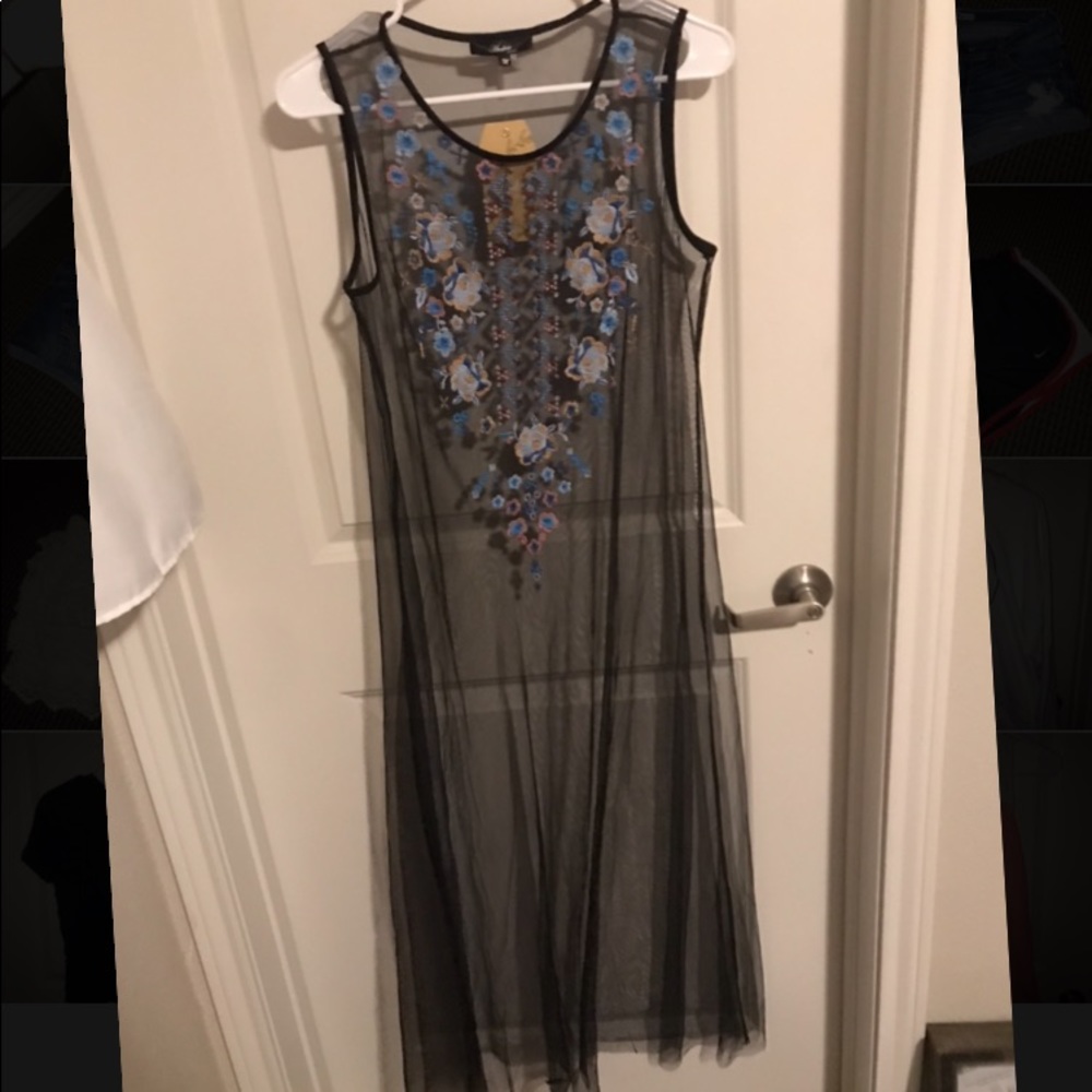 Sheer floral maxi dress